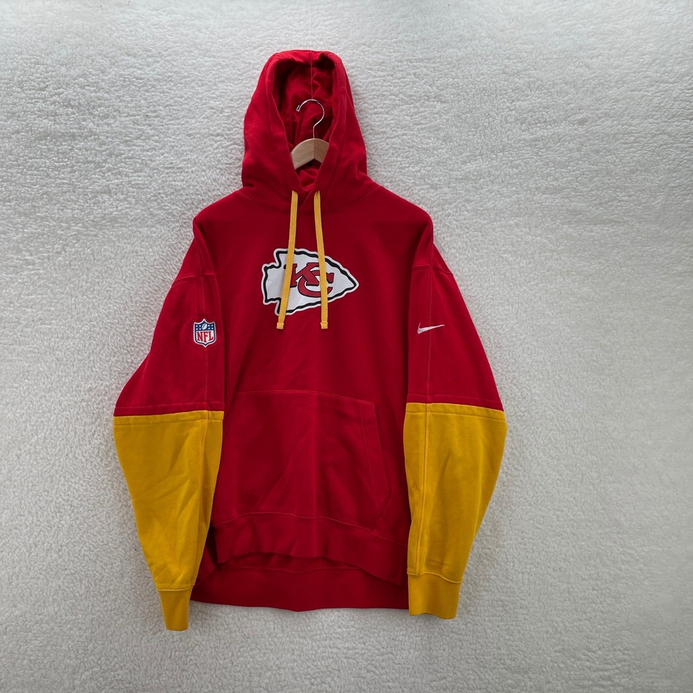 Kansas City Chiefs Hoodie Mens XL Red Yellow Nike Fleece Sweatshirt Football NFL